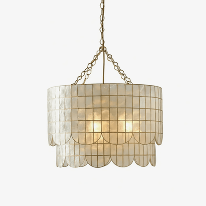 Capiz Wavecrest Chandelier - Elegant Design with Ambient Lighting