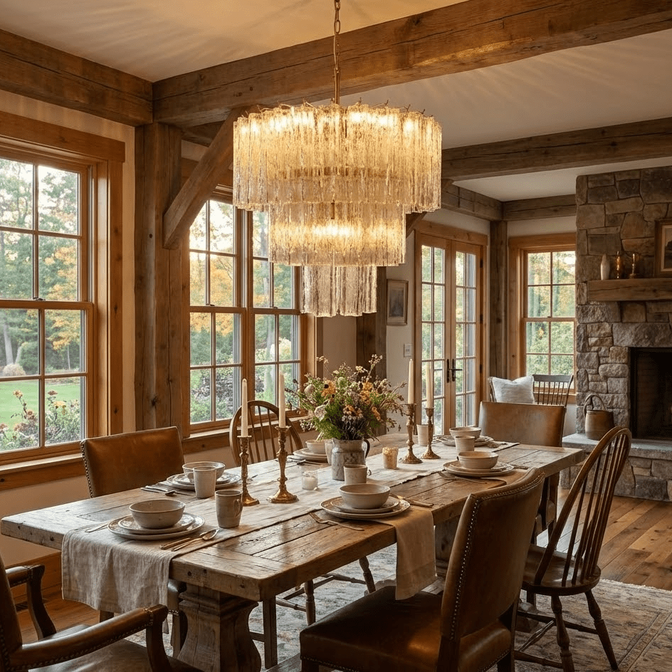 Glacier Tier Chandelier - Elegant Crystal Design with Adjustable Heigh
