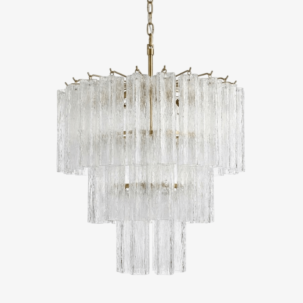 Glacier Tier Chandelier - Elegant Crystal Design with Adjustable Heigh