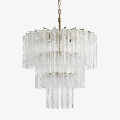 Glacier Tier Chandelier - Elegant Crystal Design with Adjustable Heigh