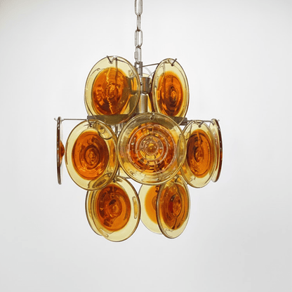 Elegant Glass Chandelier with Adjustable Height and Dimmable Lighting