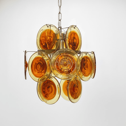 Elegant Glass Chandelier with Adjustable Height and Dimmable Lighting