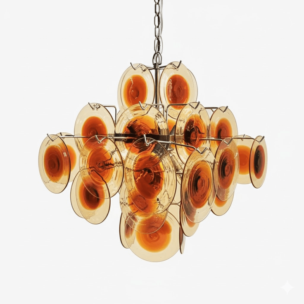Elegant Glass Chandelier with Adjustable Height and Dimmable Lighting