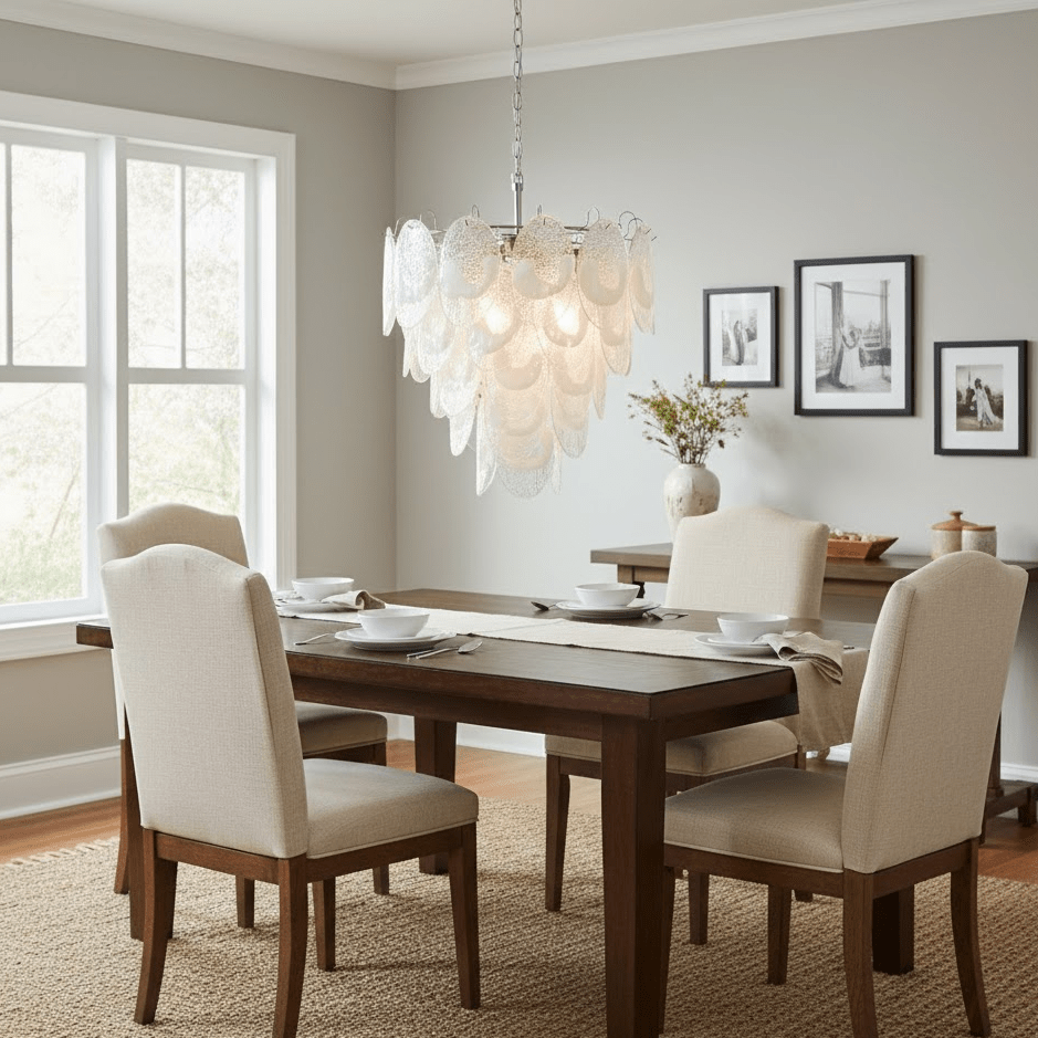 Frostelle Modern Glass Chandelier - Elegant Design, Adjustable Height