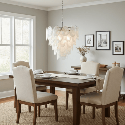 Frostelle Modern Glass Chandelier - Elegant Design, Adjustable Height