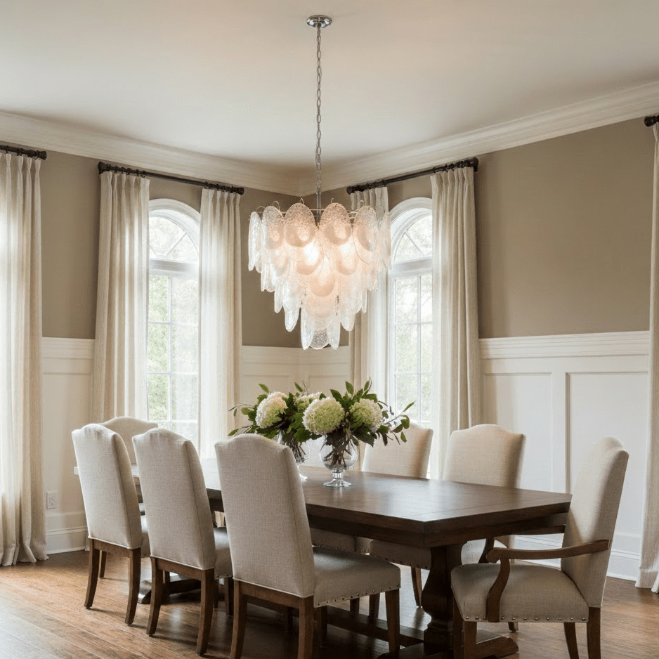 Frostelle Modern Glass Chandelier - Elegant Design, Adjustable Height