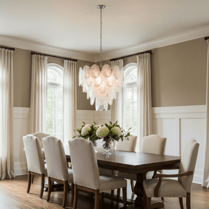 Frostelle Modern Glass Chandelier - Elegant Design, Adjustable Height