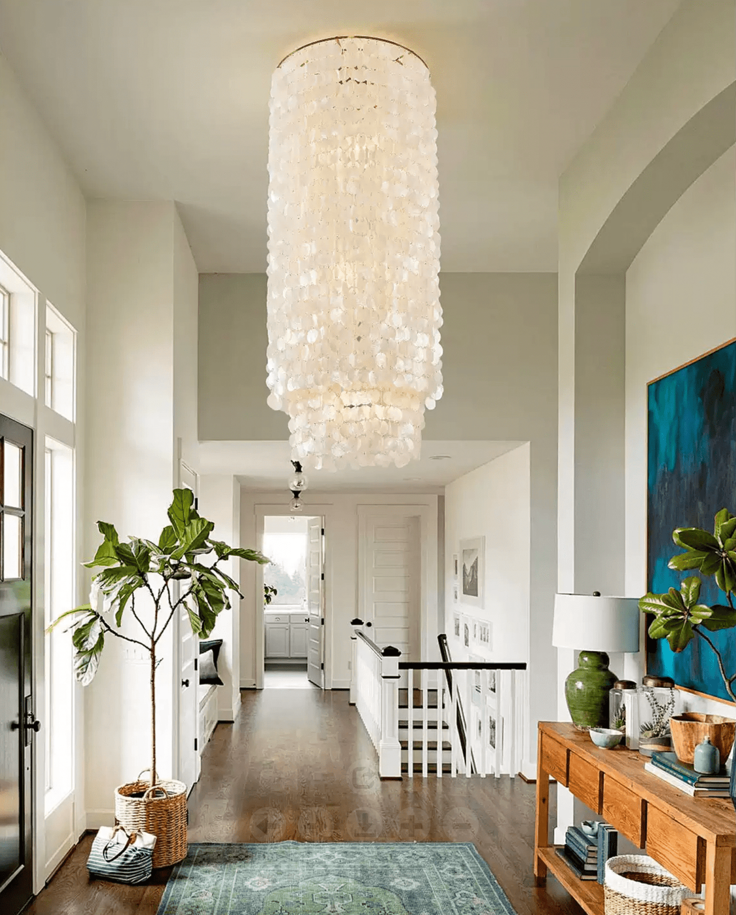 Capelia Column Chandelier - Elegant Lighting with Adjustable Height &