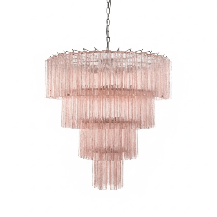Serava Cascade Glass Chandelier - Elegant Design, Adjustable Height