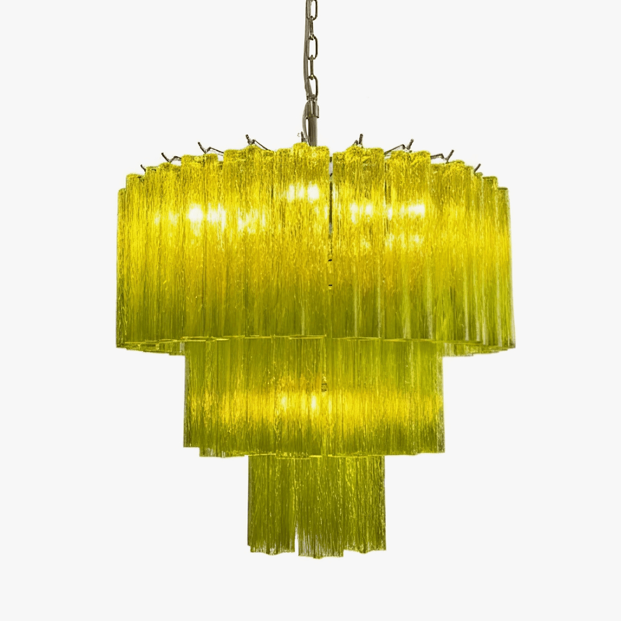 Glacier Tier Chandelier - Elegant Crystal Design with Adjustable Heigh