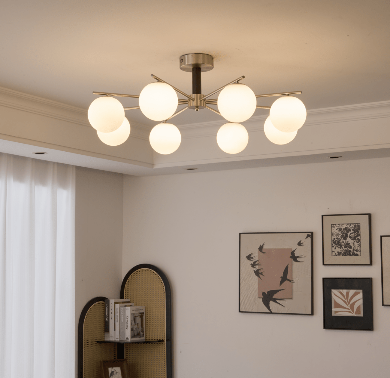 Orb Balance Chandelier - Modern Design with Adjustable Height & LED Li