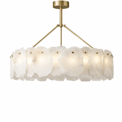 Ecliptica Spiral Alabaster Chandelier - Elegant Design & Dimmable Ligh