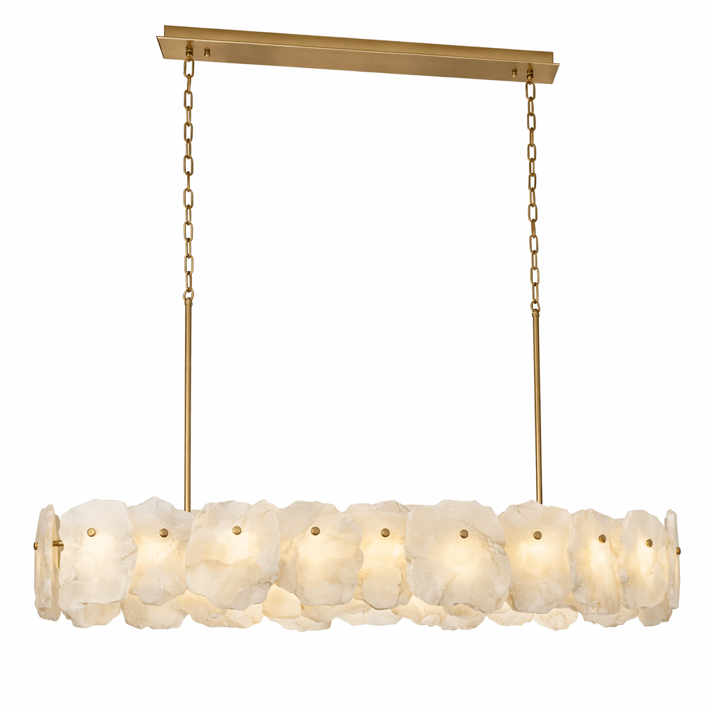 Ecliptica Spiral Alabaster Chandelier - Elegant Design & Dimmable Ligh