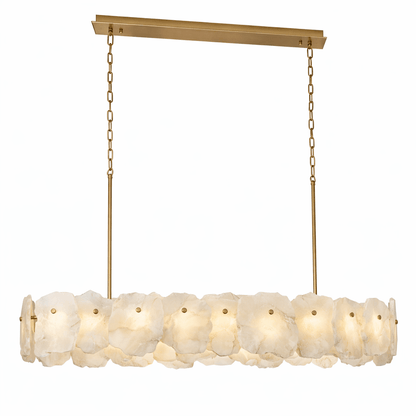 Ecliptica Spiral Alabaster Chandelier - Elegant Design & Dimmable Ligh