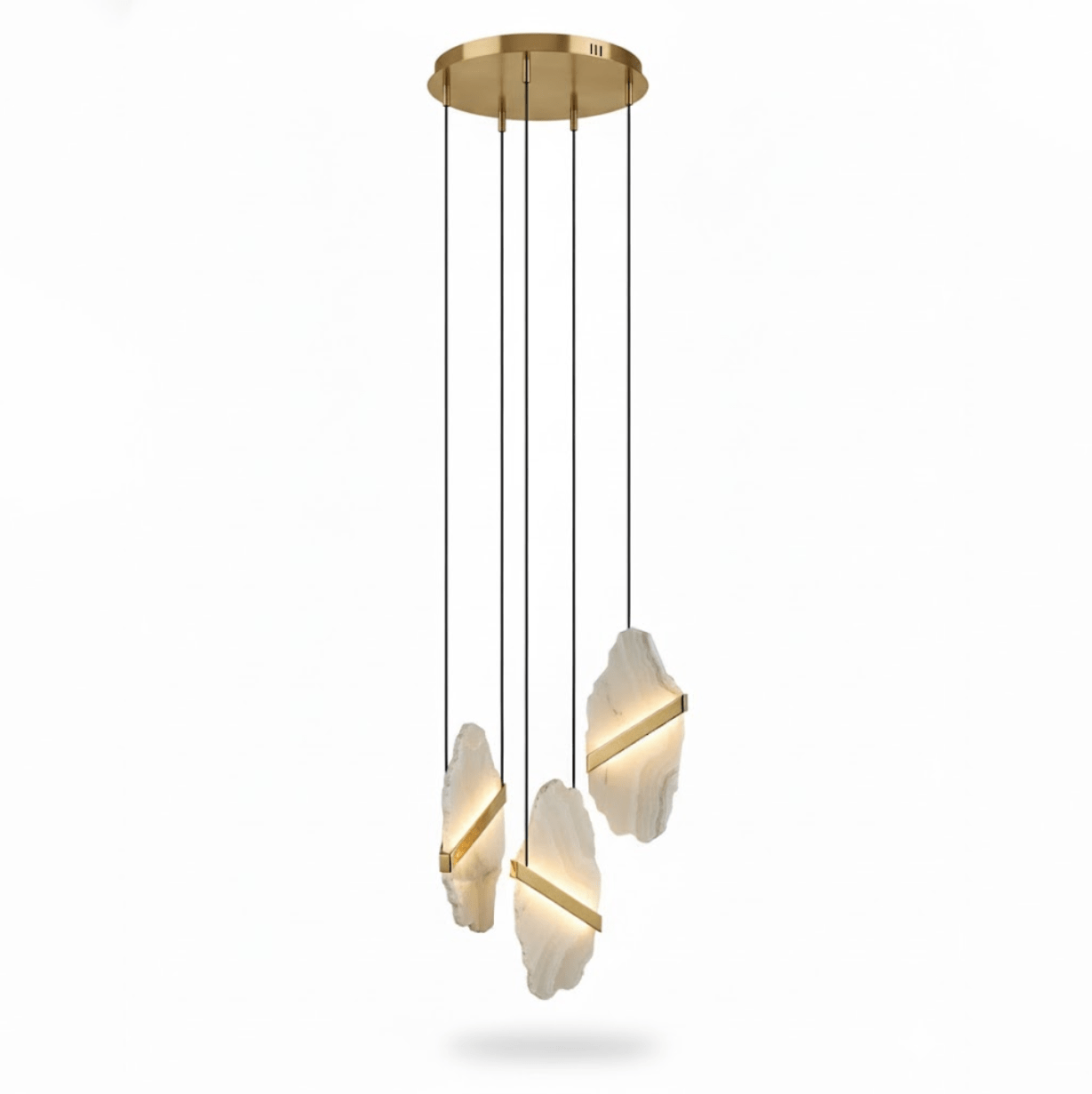 Auralith Alabaster Chandelier - Elegant Lighting with Adjustable Heigh