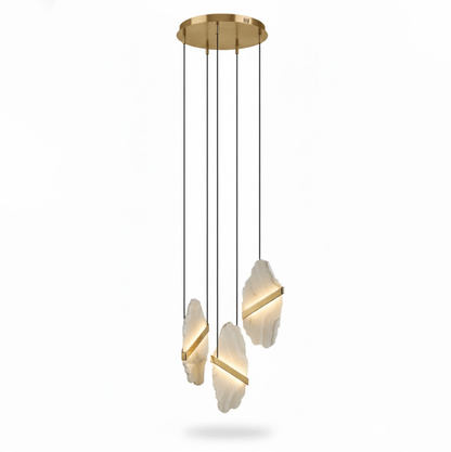 Auralith Alabaster Chandelier - Elegant Lighting with Adjustable Heigh