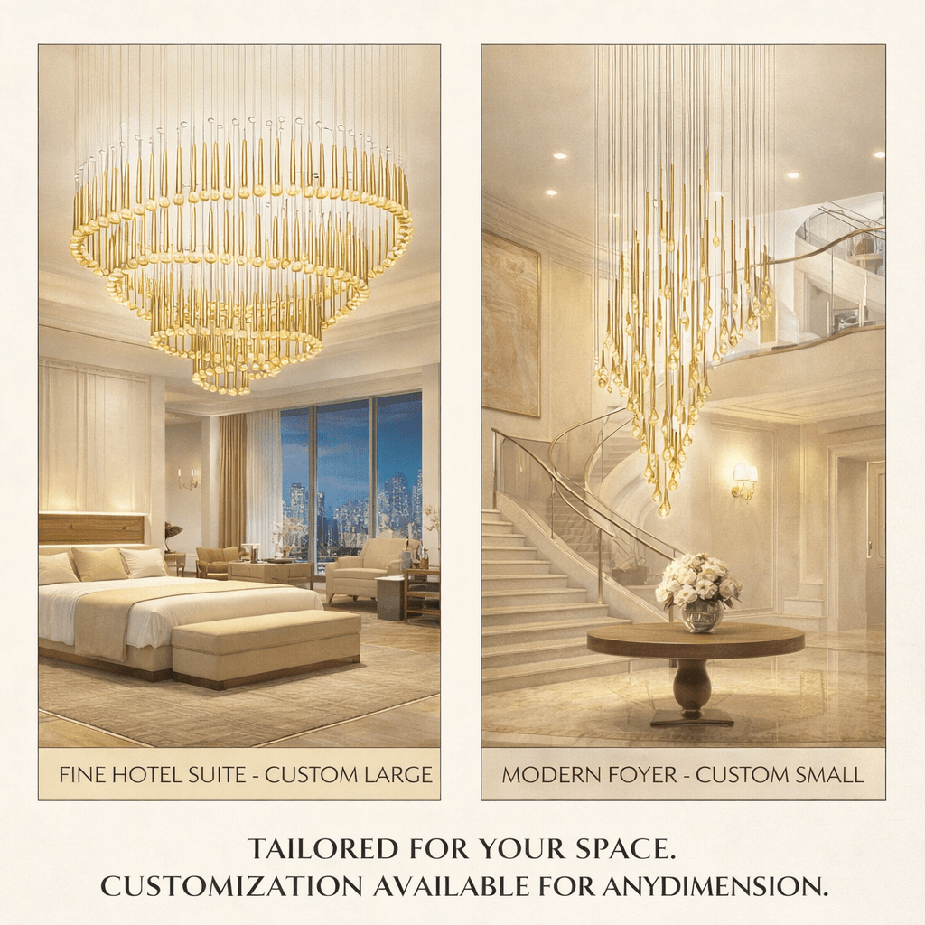 Elegant Eyelet Chandelier - Adjustable Height, Crystal Accents