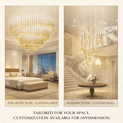 Elegant Eyelet Chandelier - Adjustable Height, Crystal Accents