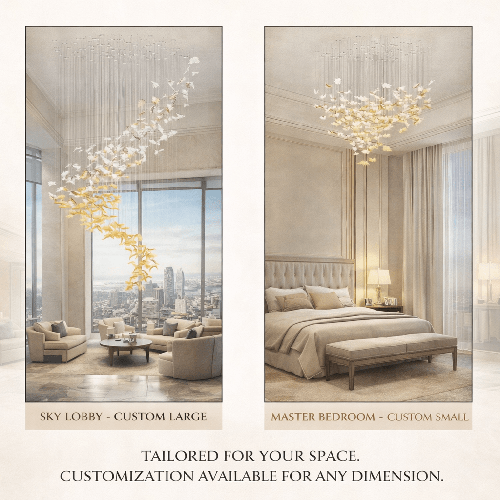 Elegant Flying Leaves Chandelier with Adjustable Brightness & Modern D