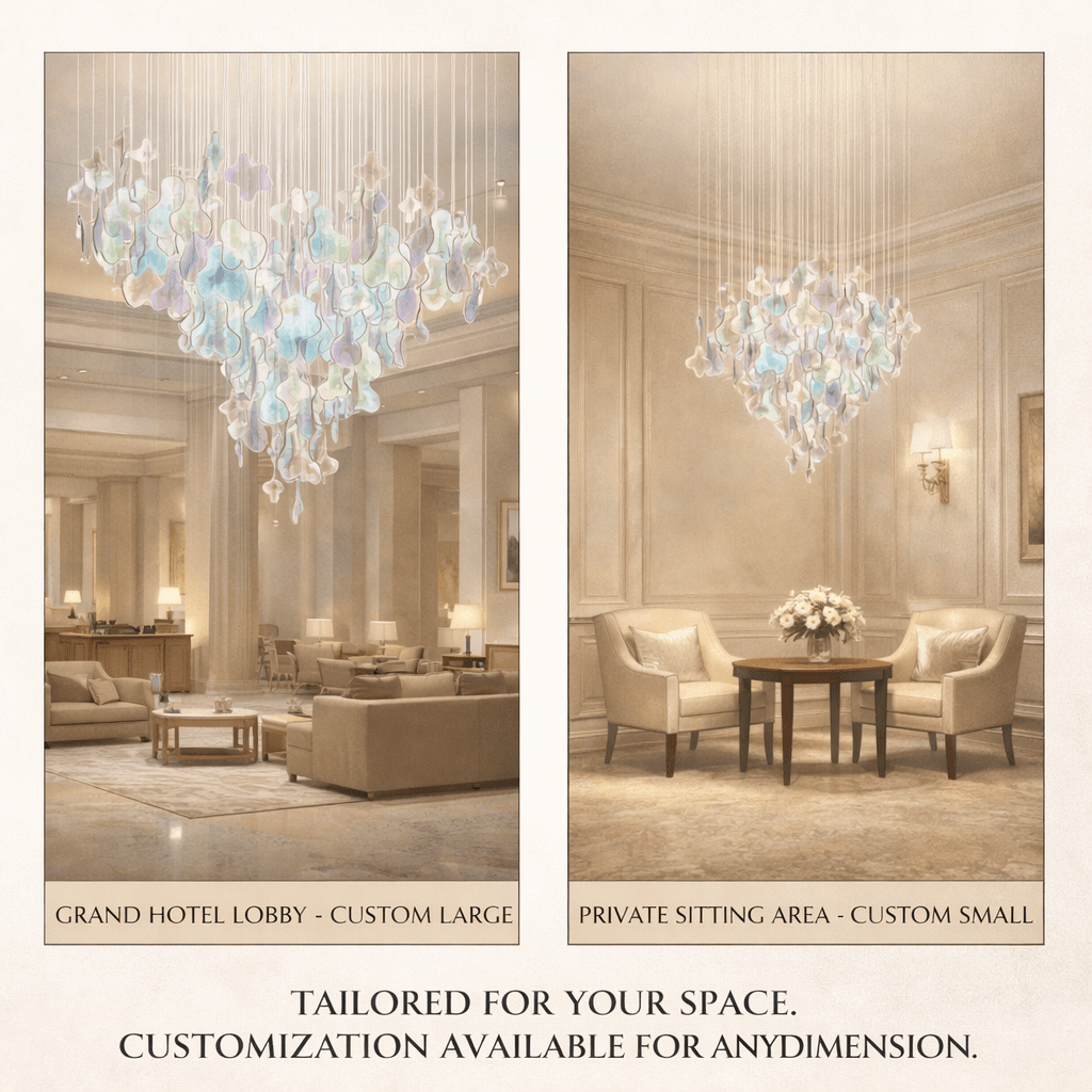 Iris Iridescent Blossom Chandelier - Elegant Design with Adjustable He
