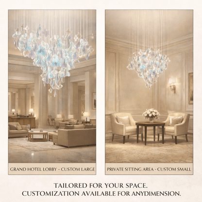 Iris Iridescent Blossom Chandelier - Elegant Design with Adjustable He