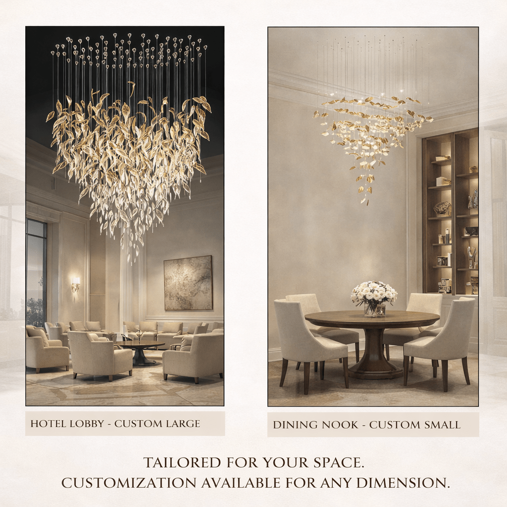 Elegant Fluttering Leaves Chandelier with Adjustable Brightness & Ener