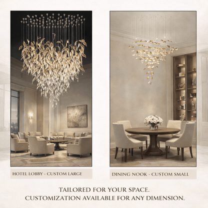 Elegant Fluttering Leaves Chandelier with Adjustable Brightness & Ener