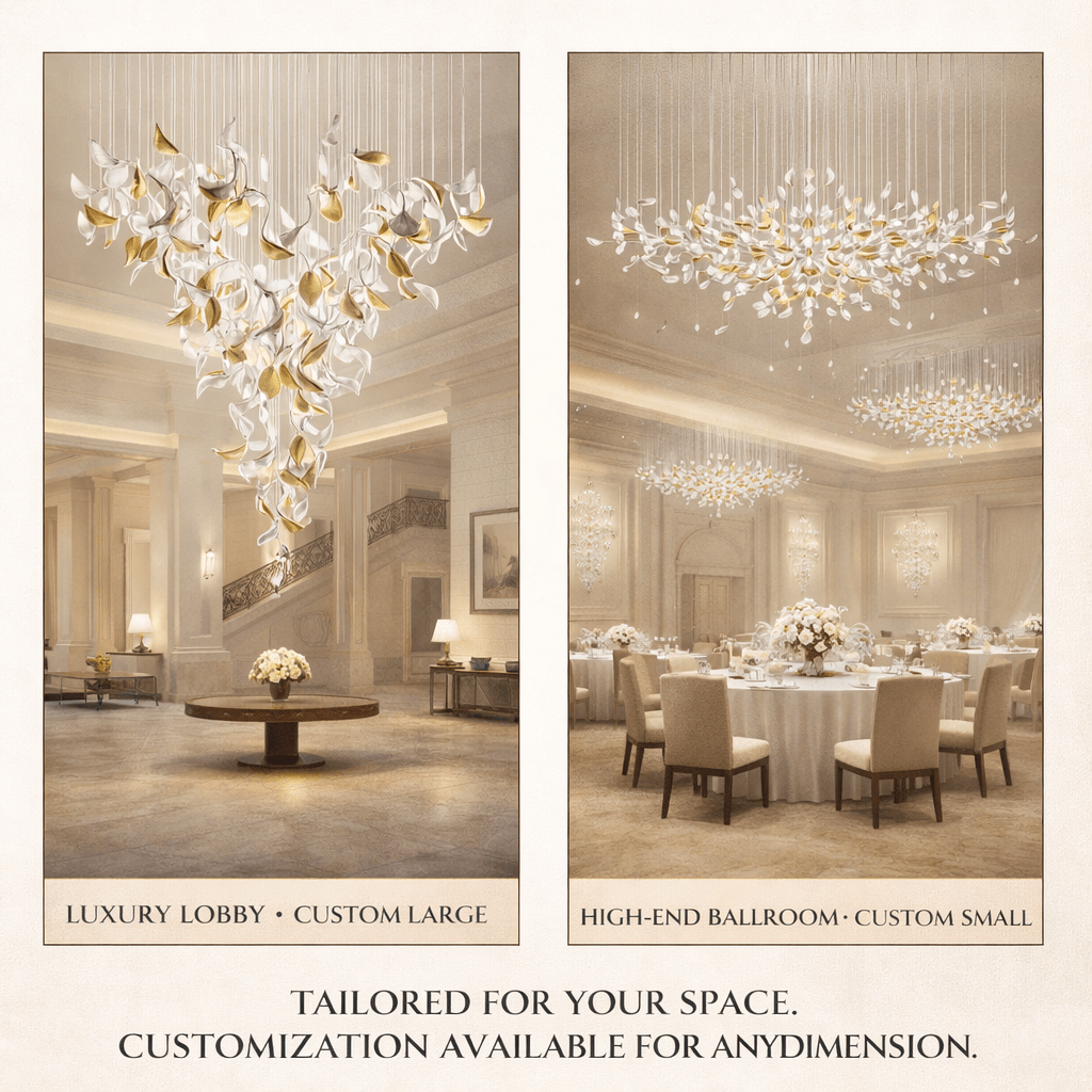 Elegant Floating Leaves Chandelier - Adjustable Brightness & Modern De