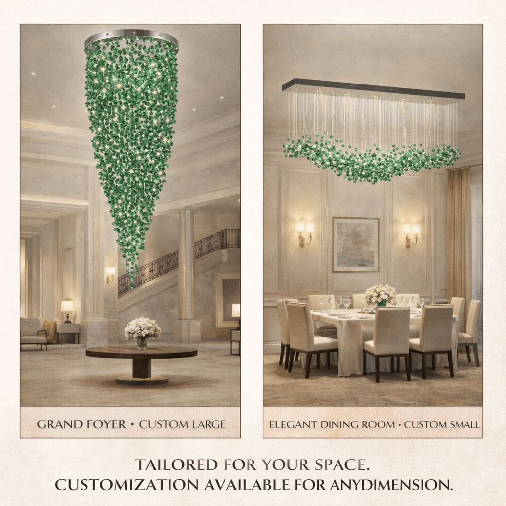 Elegant Crystal Stone Chandelier with Adjustable Height & LED Compatib