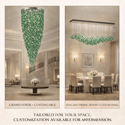 Elegant Crystal Stone Chandelier with Adjustable Height & LED Compatib