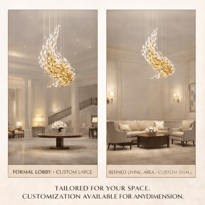 Elegant Swaying Leaves Chandelier - Adjustable Height, Energy Efficien