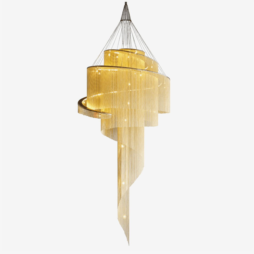 Celestial Twist Chandelier - Elegant Design with Adjustable Height & L