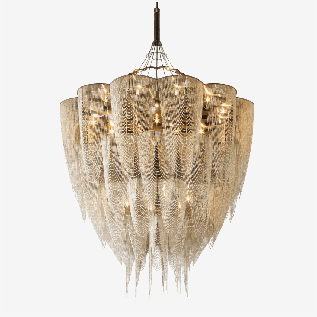 Cascade Aluminum Chain Chandelier - Modern Design with Adjustable Heig