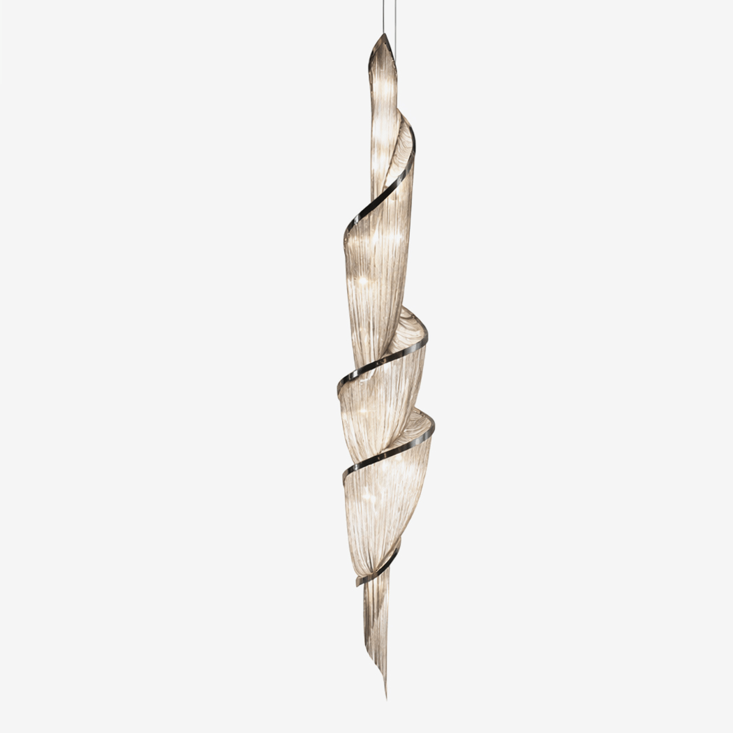 Twilight Spiral Chain Chandelier - Elegant Design with Adjustable Heig