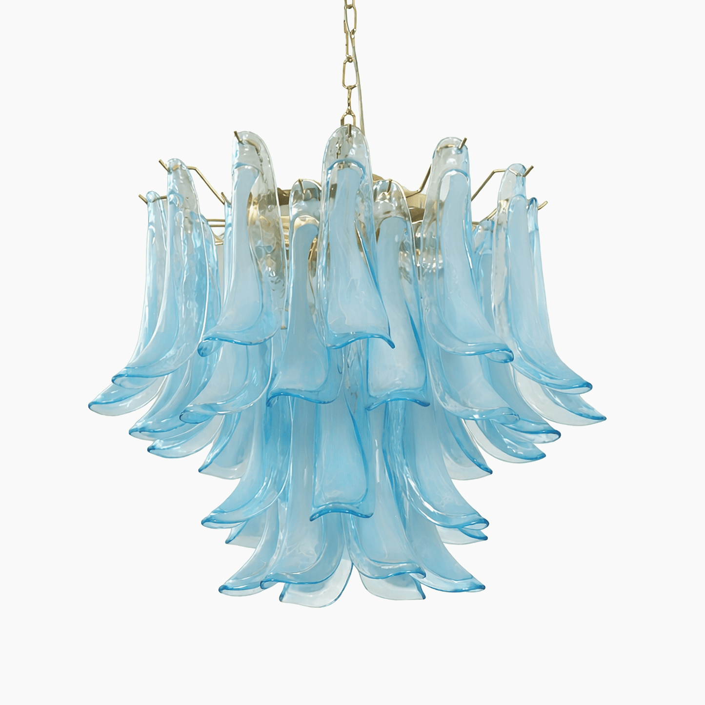Azure Drift Glass Chandelier - Elegant Design, Adjustable Height, LED
