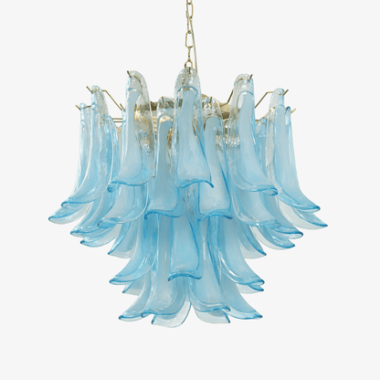 Azure Drift Glass Chandelier - Elegant Design, Adjustable Height, LED