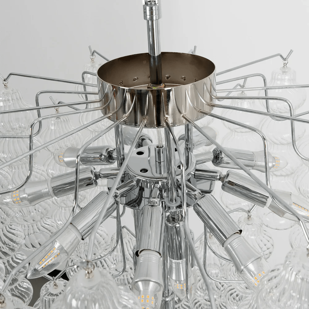 Elegant Ripple Column Chandelier - Adjustable Height, Energy Efficient