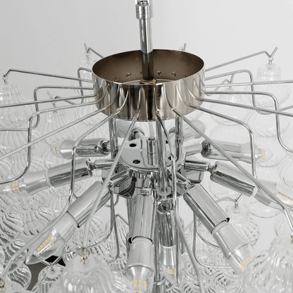 Elegant Ripple Column Chandelier - Adjustable Height, Energy Efficient