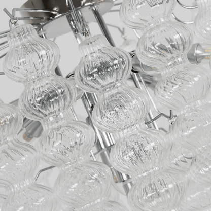 Elegant Ripple Column Chandelier - Adjustable Height, Energy Efficient