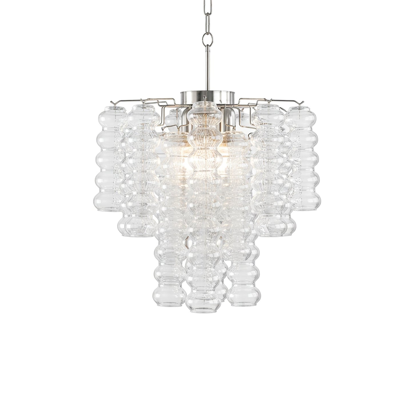 Elegant Ripple Column Chandelier - Adjustable Height, Energy Efficient