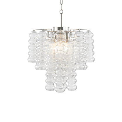 Elegant Ripple Column Chandelier - Adjustable Height, Energy Efficient