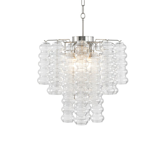 Elegant Ripple Column Chandelier - Adjustable Height, Energy Efficient