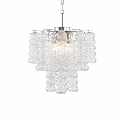 Elegant Ripple Column Chandelier - Adjustable Height, Energy Efficient