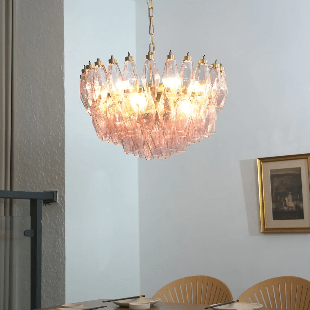Facet Bloom Modern Chandelier - Elegant Design, Adjustable Height