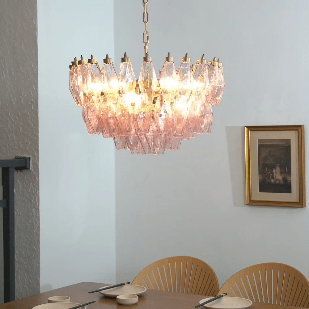 Facet Bloom Modern Chandelier - Elegant Design, Adjustable Height