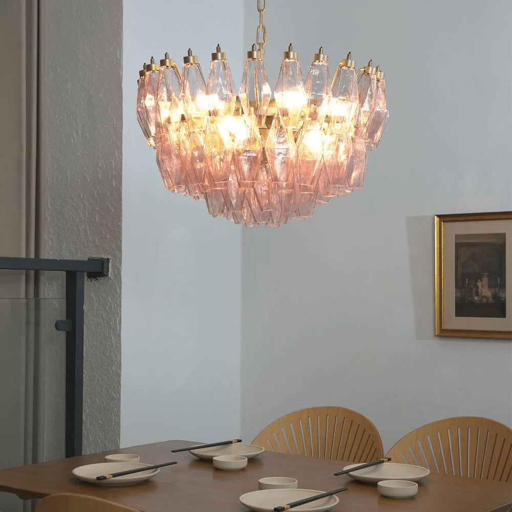 Facet Bloom Modern Chandelier - Elegant Design, Adjustable Height