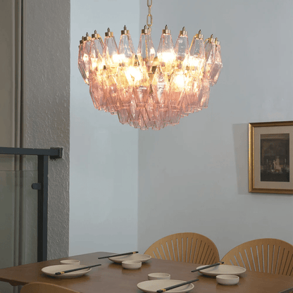 Facet Bloom Modern Chandelier - Elegant Design, Adjustable Height