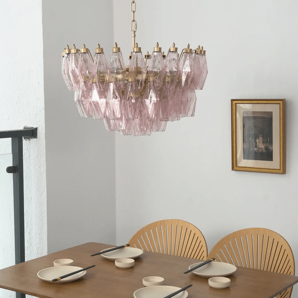 Facet Bloom Modern Chandelier - Elegant Design, Adjustable Height