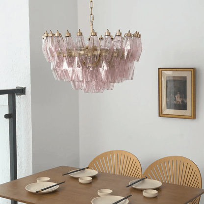 Facet Bloom Modern Chandelier - Elegant Design, Adjustable Height