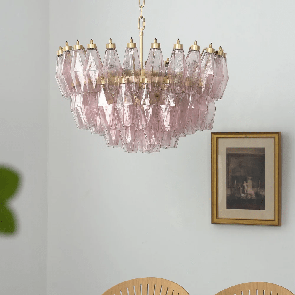 Facet Bloom Modern Chandelier - Elegant Design, Adjustable Height